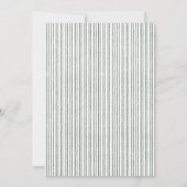 Elegant Striped Linen Custom Photo Holiday Card 招待状 (裏面)