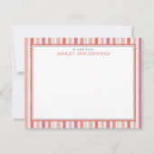 Elegant Striped Pink Personalized Stationery ノートカード (正面)