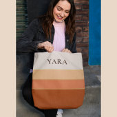 Elegant Striped Tote Bag with Name –  Minimal Chic トートバッグ