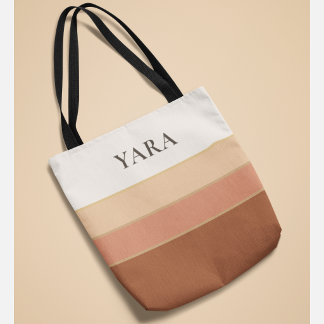 Elegant Striped Tote Bag with Name –  Minimal Chic トートバッグ