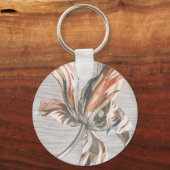 Elegant Striped Tulip Antique Flower Etching キーホルダー (裏面)