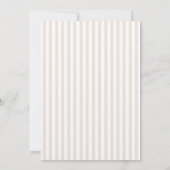 Elegant Stripes Beige Calligraphy Baptism 招待状 (裏面)