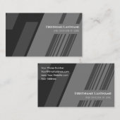 Elegant stripes black dark gray minimalistic 名刺 (正面/裏面)