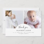 Elegant Stylish 2 Photo Collage Thank You Baby サンキューカード (正面)