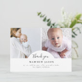 Elegant Stylish 2 Photo Collage Thank You Baby サンキューカード (スタンド正面)