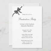 Elegant Stylish Black Bow Ribbon Photo Graduation 招待状 (裏面)