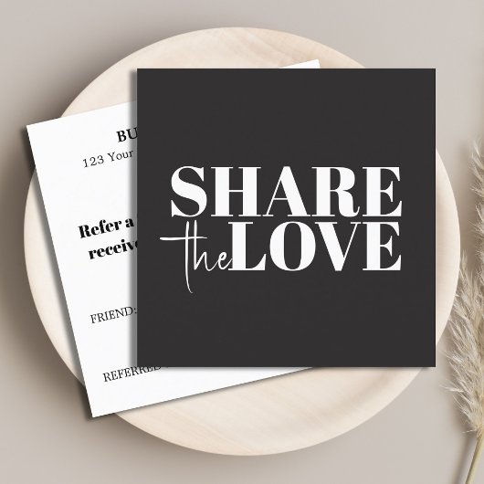 Elegant Stylish Black White Bold Salon 紹介カード