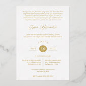 Elegant Stylish CIrcular Shape Mis XV años Floral  箔招待状 (裏面)