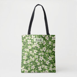 Elegant Stylish Cute Green Botanical Floral トートバッグ