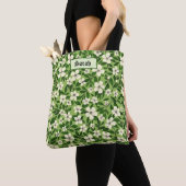 Elegant Stylish Cute Green Botanical Floral トートバッグ (クローズアップ)