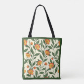 Elegant Stylish Cute Orange Botanical Floral Tote トートバッグ (裏面)