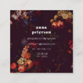 Elegant Stylish Dark Floral スクエア名刺 (裏面)