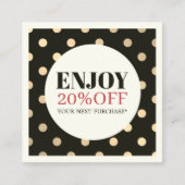 Elegant Stylish Faux Golden Holiday Coupon 割引カード (正面)