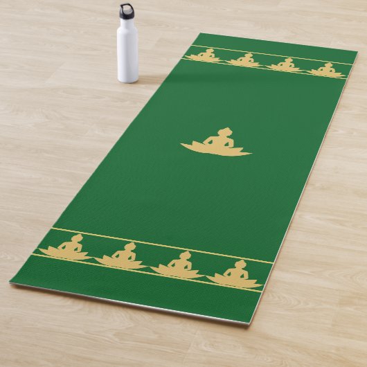Elegant, Stylish Golden Buddha on Forest Green ヨガマット (インサイチュ)