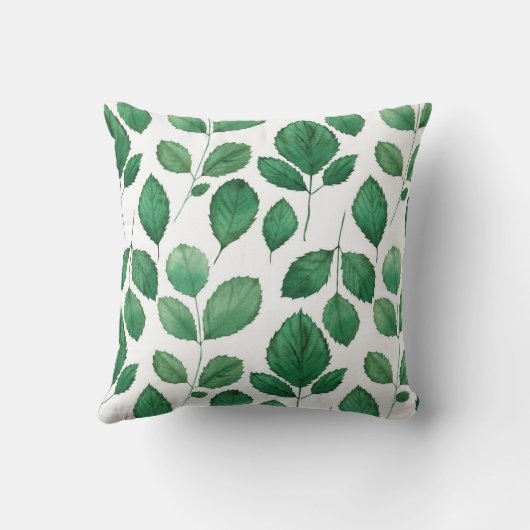 Elegant Stylish Greenery Botanical Cottage Leaves クッション (裏面)
