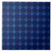 Elegant stylish Midnight Navy Blue Buffalo Plaid  タイル (正面)