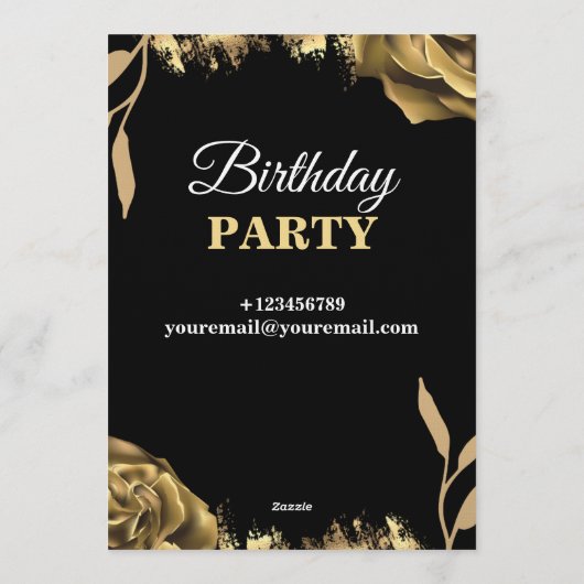 Elegant & Stylish Party Card – CUSTOMIZABLE CARD. 招待状 (裏面)