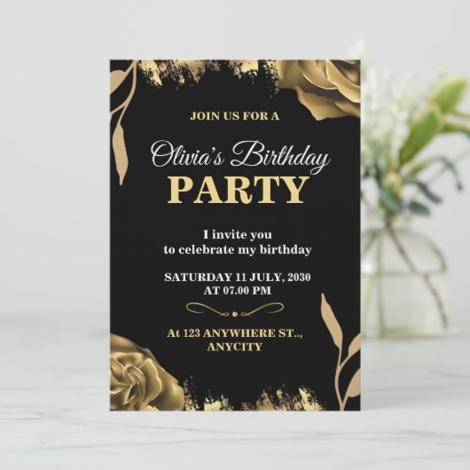 Elegant & Stylish Party Card – CUSTOMIZABLE CARD. 招待状 (スタンド正面)