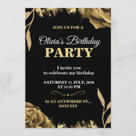 Elegant & Stylish Party Card – CUSTOMIZABLE CARD.  招待状