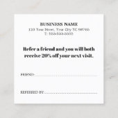 Elegant Stylish Pastel Black Bold Salon 紹介カード (裏面)