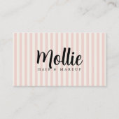 Elegant Stylish Pastel Stripes Beauty Salon 名刺 (正面)