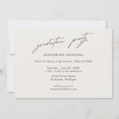 Elegant Stylish Photo Graduation Party Invitation 招待状 (裏面)