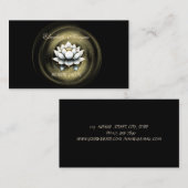 Elegant Stylish Professional Lotus Black 名刺 (正面/裏面)