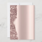Elegant Stylish Rose Gold Glitter Script RSVP 招待状 (裏面)