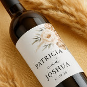 Elegant Stylish Rustic Boho Wedding Wine Labels ワインラベル