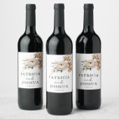 Elegant Stylish Rustic Boho Wedding Wine Labels ワインラベル (ボトル)