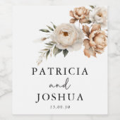 Elegant Stylish Rustic Boho Wedding Wine Labels ワインラベル (シングルラベル)