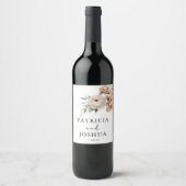 Elegant Stylish Rustic Boho Wedding Wine Labels ワインラベル (正面)