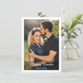 Elegant Stylish Watercolor Photo Happy Easter シーズンカード (スタンド正面)
