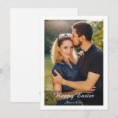 Elegant Stylish Watercolor Photo Happy Easter シーズンカード (正面/裏面)