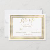 Elegant stylish white gold frame RSVP (正面)