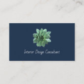 Elegant Succulent Modern Botanical QR code 名刺 (正面)