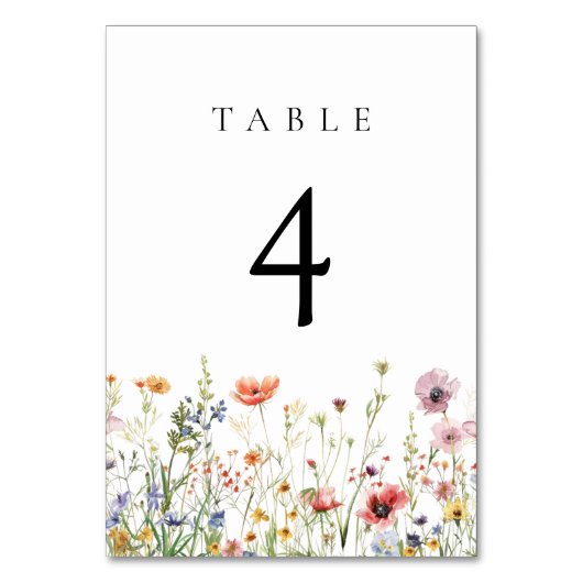 Elegant Summer Floral Wedding Table Number テーブルナンバー (正面)