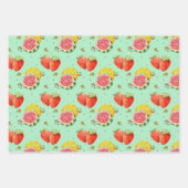 Elegant Summer Fruit Pattern ラッピングペーパーシート (正面3)