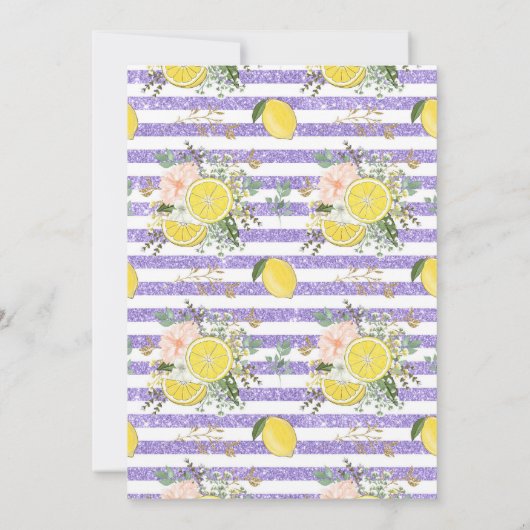 Elegant Summer Lemon Lime Citrus Bridal Shower  招待状 (裏面)