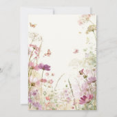Elegant Summer Meadow Wildflowers Bridal Shower 招待状 (裏面)