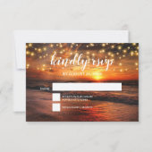 Elegant Summer Sunset Beach Wedding 出欠カード (正面)
