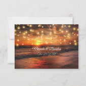 Elegant Summer Sunset Beach Wedding 出欠カード (裏面)