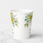 Elegant Sunflower & Eucalyptus Boho Cross Baptism 紙コップ (右)