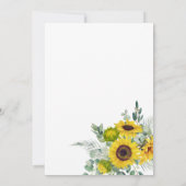 Elegant Sunflower Eucalyptus Floral Cross Baptism 招待状 (裏面)