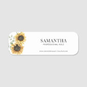 Elegant Sunflower Eucalyptus Florist 名札 (正面)
