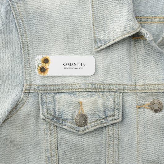 Elegant Sunflower Eucalyptus Watercolor 名札 (インサイチュ)