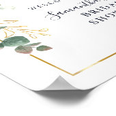 Elegant Sunflower Floral Bridal Shower Welcome ポスター (角)