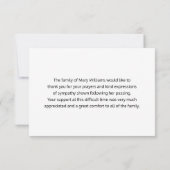 Elegant Sunflower Floral Sympathy Thank You サンキューカード (裏面)