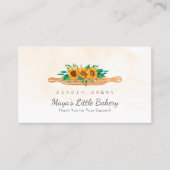 Elegant Sunflower Rolling Pin Bakery Loyalty 名刺 (正面)