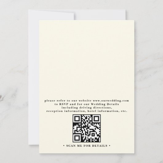 Elegant Sunflower Rustic Modern QR Code Wedding 招待状 (裏面)